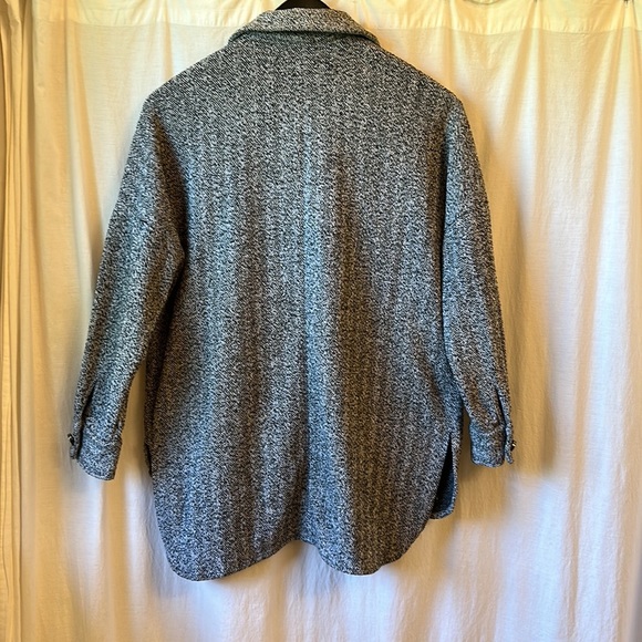 Zara Herringbone Metal Button Down Shacket/Jacket - Picture 6 of 6